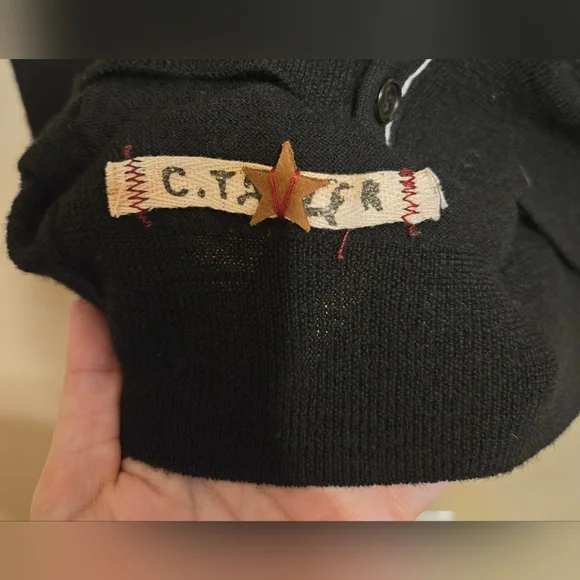 Converse John Varvatos One Star Black Wool Cardigan Mens Size 2 Medium Used - Picture 9 of 16